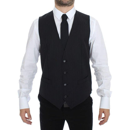 Dolce & Gabbana Gray Stretch Formal Dress Vest Gilet