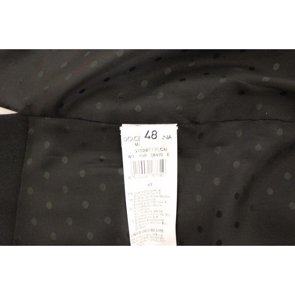 فستان دولتشي آند غابانا الأنيق المصنوع من الصوف والحرير باللون الأسود