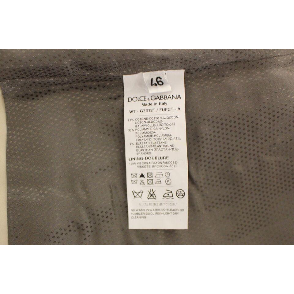 Dolce & Gabbana Beige Cotton Stretch Dress Vest Blazer