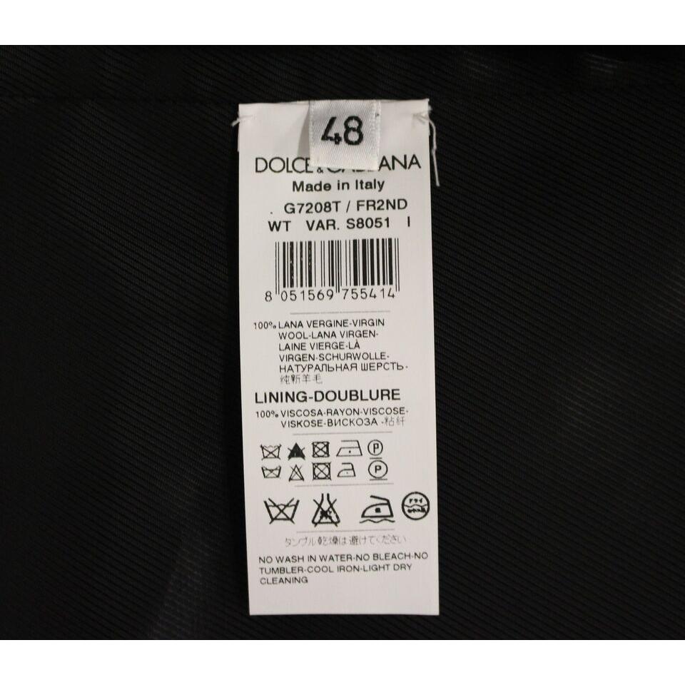 فستان دولتشي آند غابانا الأنيق المصنوع من الصوف المخطط باللون الرمادي