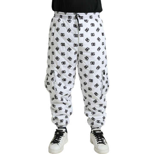 Dolce & Gabbana White Logo DG Print Men Jogger Sweatpants Pants PAN75079-52