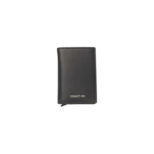 Cerruti 1881 Black Calfskin Men Wallet Cerruti 1881 Dark Slate Gray