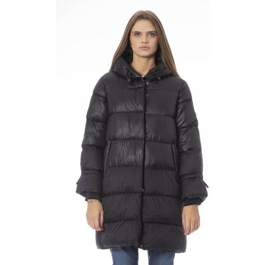 Baldinini Trend Black Nylon Women Jacket Baldinini Trend Dark Slate Gray