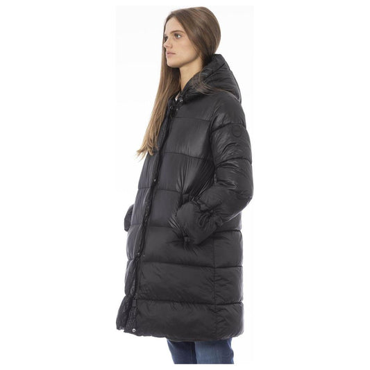 Baldinini Trend Black Nylon Women Jacket Baldinini Trend Dark Slate Gray