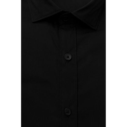 Bagutta Black Cotton Men Slim Shirt