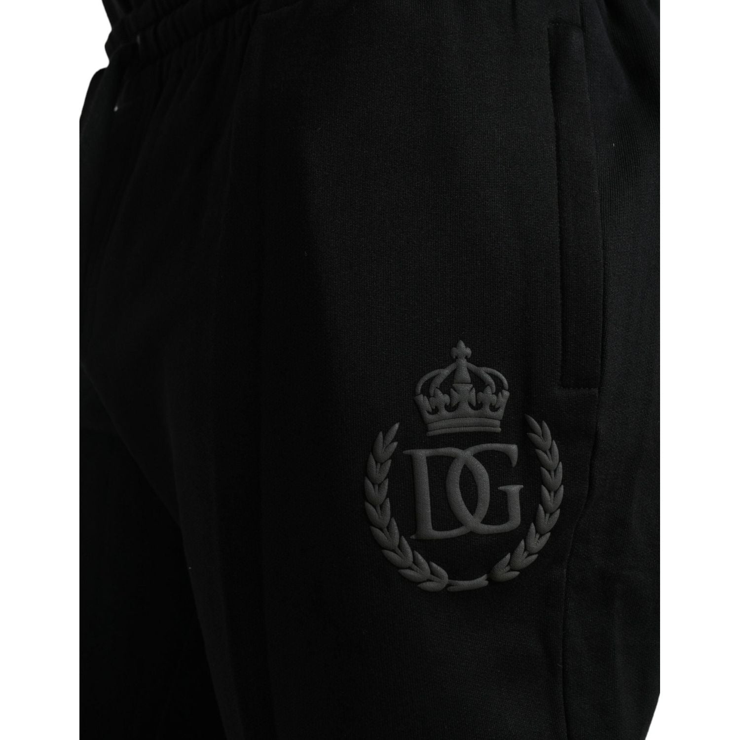 Dolce & Gabbana Black Cotton Logo Jogger Men Sweatpants Pants