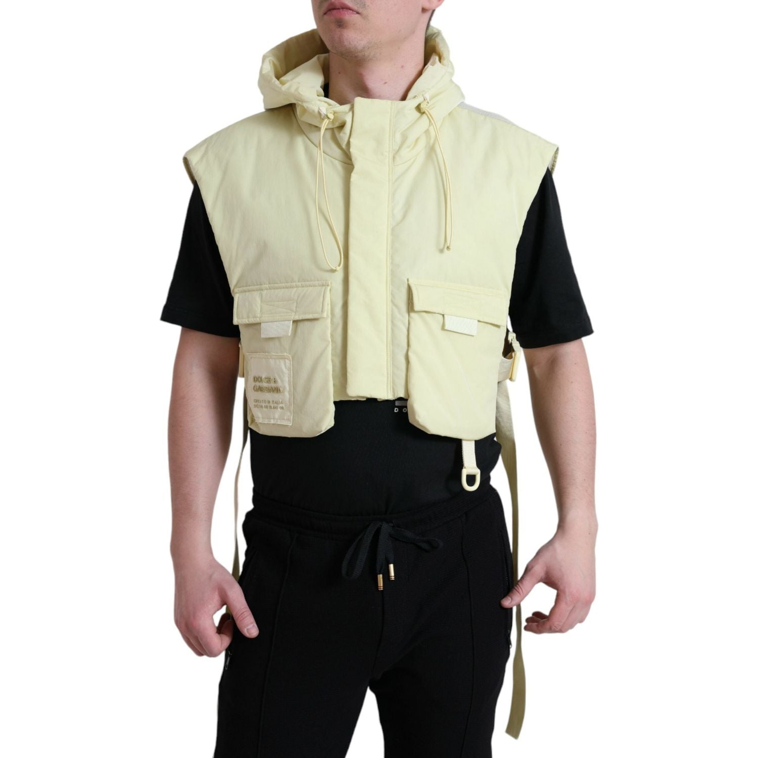 سترة بغطاء رأس من دولتشي آند غابانا صن شاين باللون الأصفر