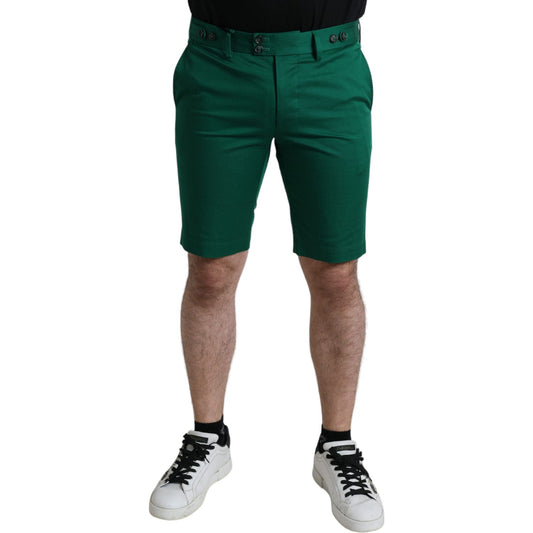 Dolce & Gabbana Deep Green Cotton Stretch Men Bermuda Shorts