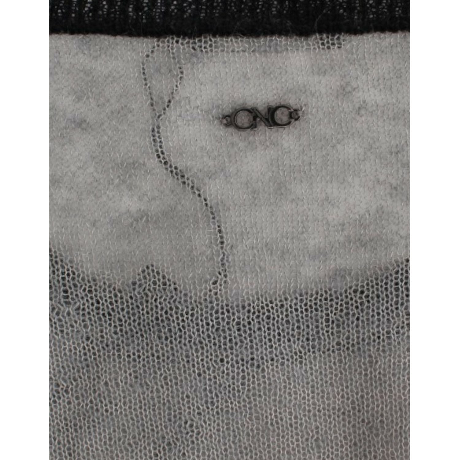 Costume National Gray embellished asymmetric sweater