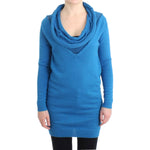 Costume National Cozy Scoop Neck Blue Knit Sweater Costume National Steel Blue