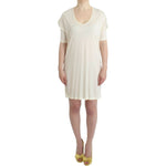 Costume National Chic White Modal Above-Knee Dress Costume National Light Gray