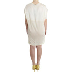 Costume National Chic White Modal Above-Knee Dress Costume National Light Gray