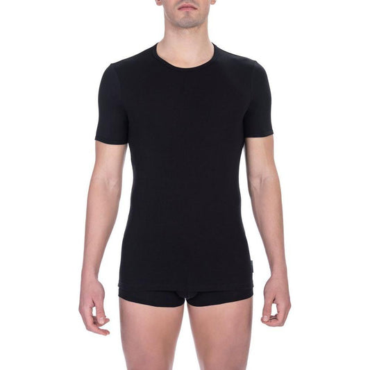 Bikkembergs Black Cotton Men T-Shirt Bikkembergs Rosy Brown