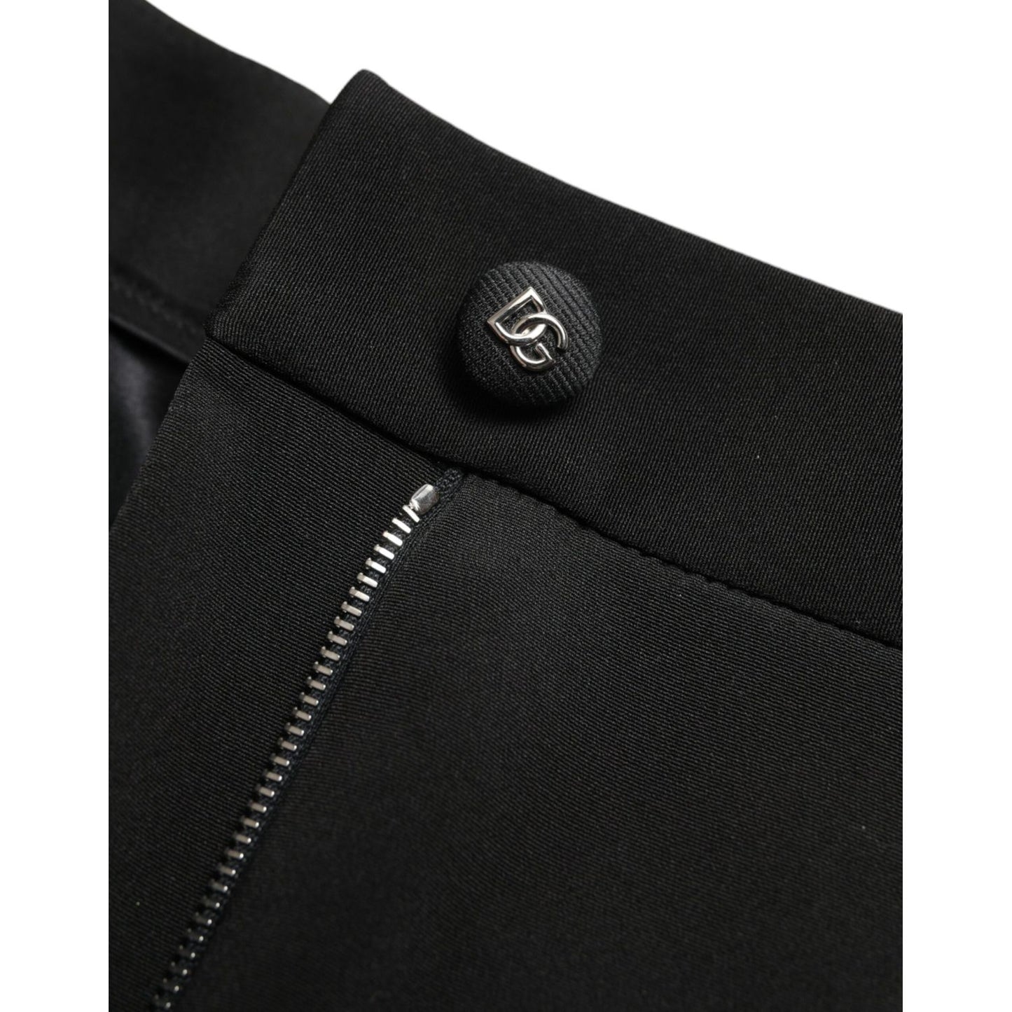 Dolce & Gabbana Black Wool Stretch High Waist Skinny Pants