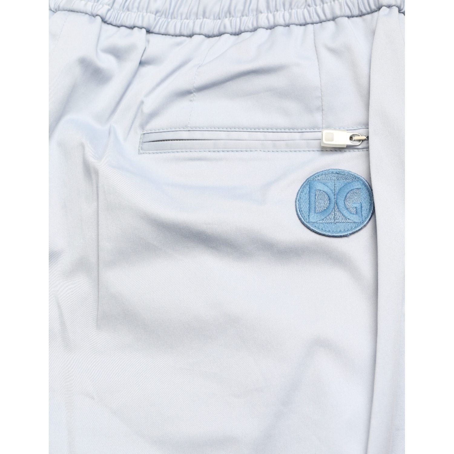 Dolce & Gabbana Light Blue Cotton Stretch Jogger Pants