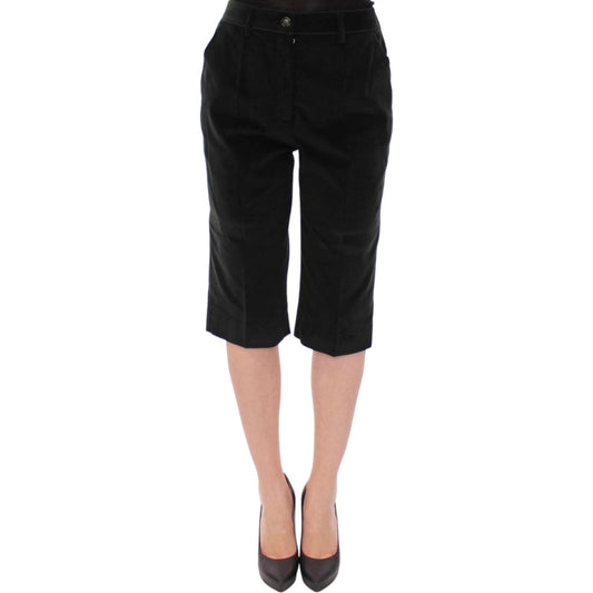 Dolce & Gabbana Elegant Designer Black Shorts Dolce & Gabbana Tan