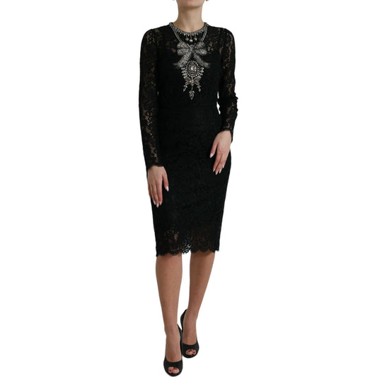 Dolce & Gabbana Elegant Crystal-Embellished Sheath Dress Dolce & Gabbana Rosy Brown