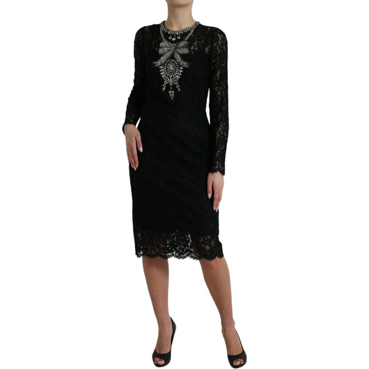 Dolce & Gabbana Elegant Crystal-Embellished Sheath Dress Dolce & Gabbana Rosy Brown