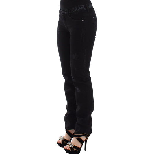 Ermanno Scervino Chic Black Skinny Statement Jeans Jeans & Pants Ermanno Scervino Black