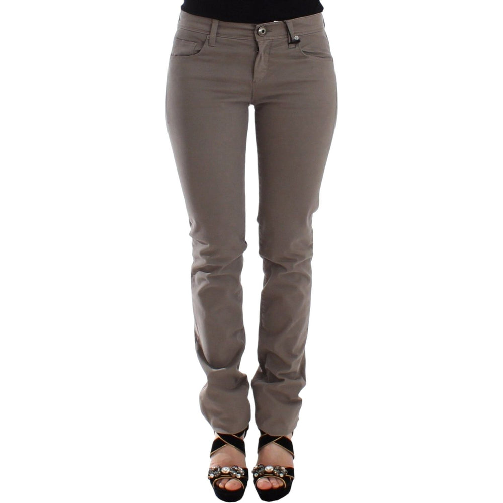 Ermanno Scervino Chic Taupe Skinny Jeans for Elevated Style Ermanno Scervino Dim Gray