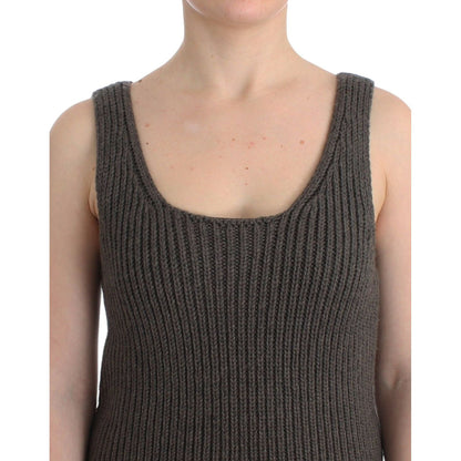 Ermanno Scervino Gray Knit Top Knitted Sweater Merino Wool