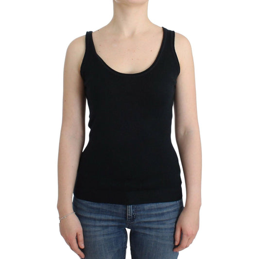 Ermanno Scervino Elegant Black Cashmere Knit Top Ermanno Scervino Dark Slate Gray