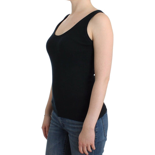 Ermanno Scervino Elegant Black Cashmere Knit Top Ermanno Scervino Dark Slate Gray