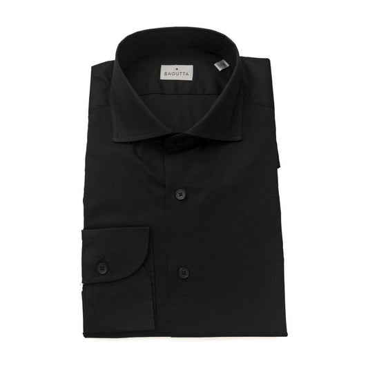 Bagutta Black Cotton Men's Slim Shirt Bagutta Black