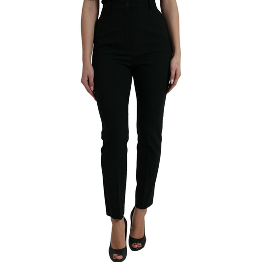 Dolce & Gabbana Elegant High Waist Tapered Wool Pants Dolce & Gabbana Rosy Brown