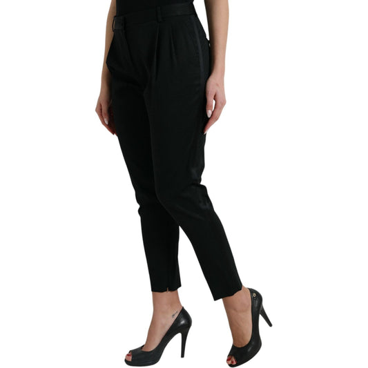 Dolce & Gabbana Elegant High-Waist Tapered Cropped Pants Dolce & Gabbana Rosy Brown