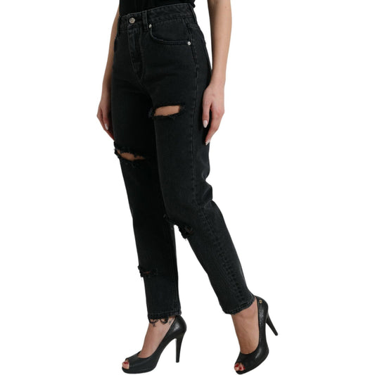 Dolce & Gabbana Elegant High-Waist Black Stretch Jeans Dolce & Gabbana Black