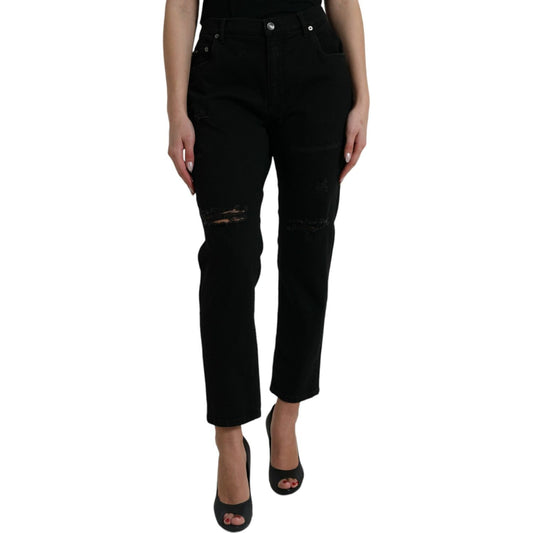 Dolce & Gabbana Elegant High Waist Black Stretch Jeans Dolce & Gabbana Rosy Brown