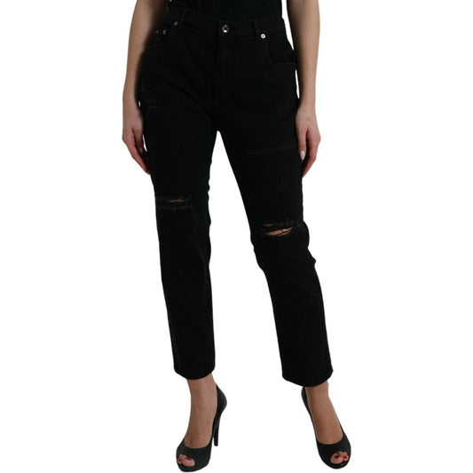 Dolce & Gabbana Elegant High Waist Black Stretch Jeans Dolce & Gabbana Black