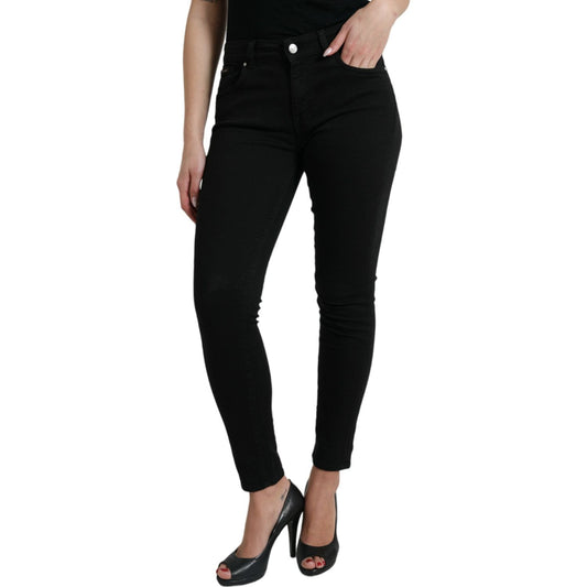 Dolce & Gabbana Chic Black Mid-Waist Stretch Jeans Dolce & Gabbana Rosy Brown