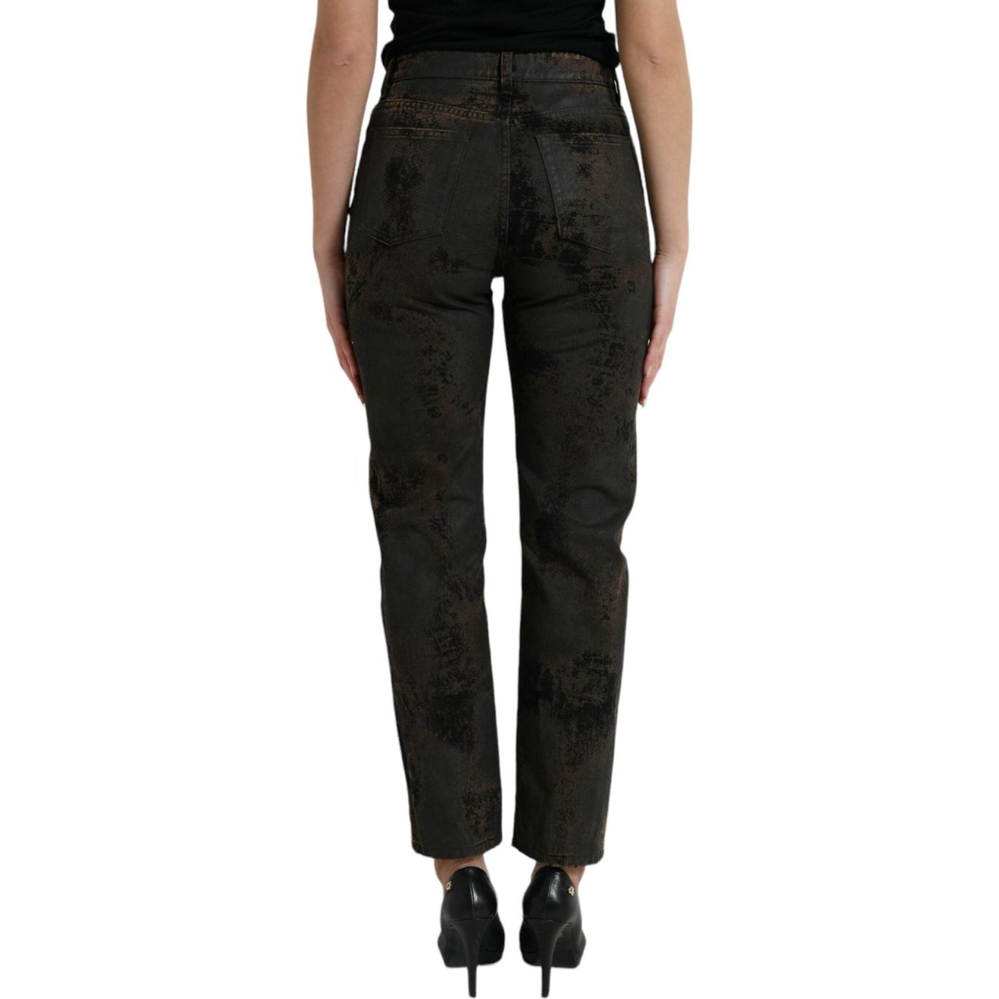 Dolce & Gabbana Brown BOYFRIEND Mid Waist Cotton Denim Jeans