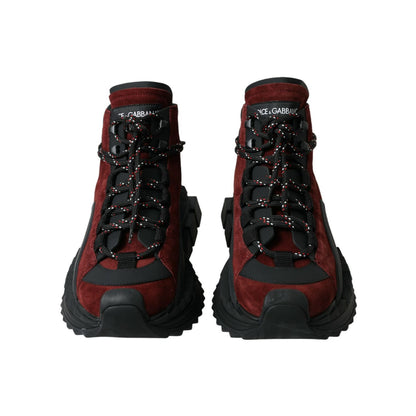 Dolce & Gabbana Burgundy Super King High Top Men Sneakers Shoes