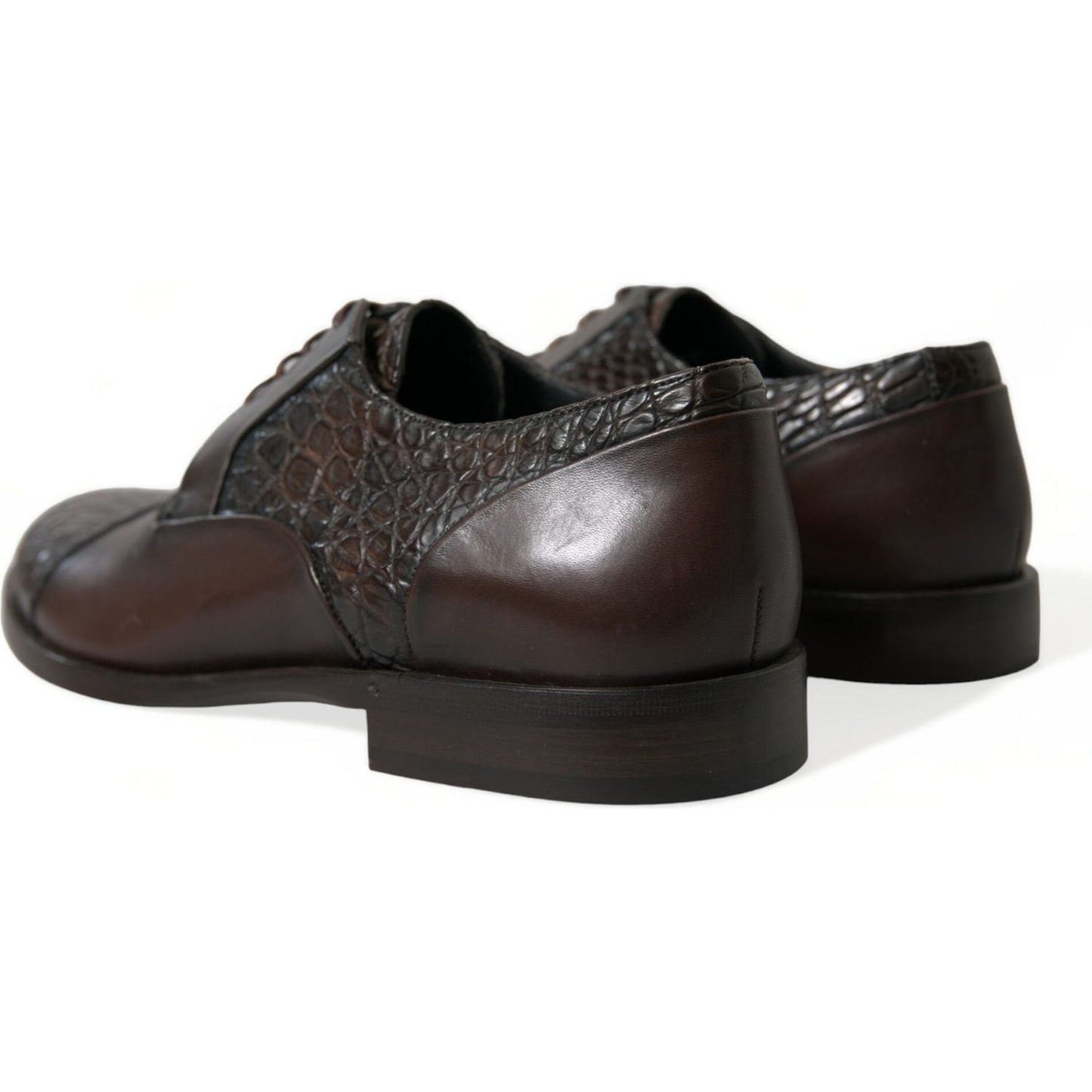 Dolce & Gabbana Brown Exotic Leather Lace Up Oxford Dress Shoes