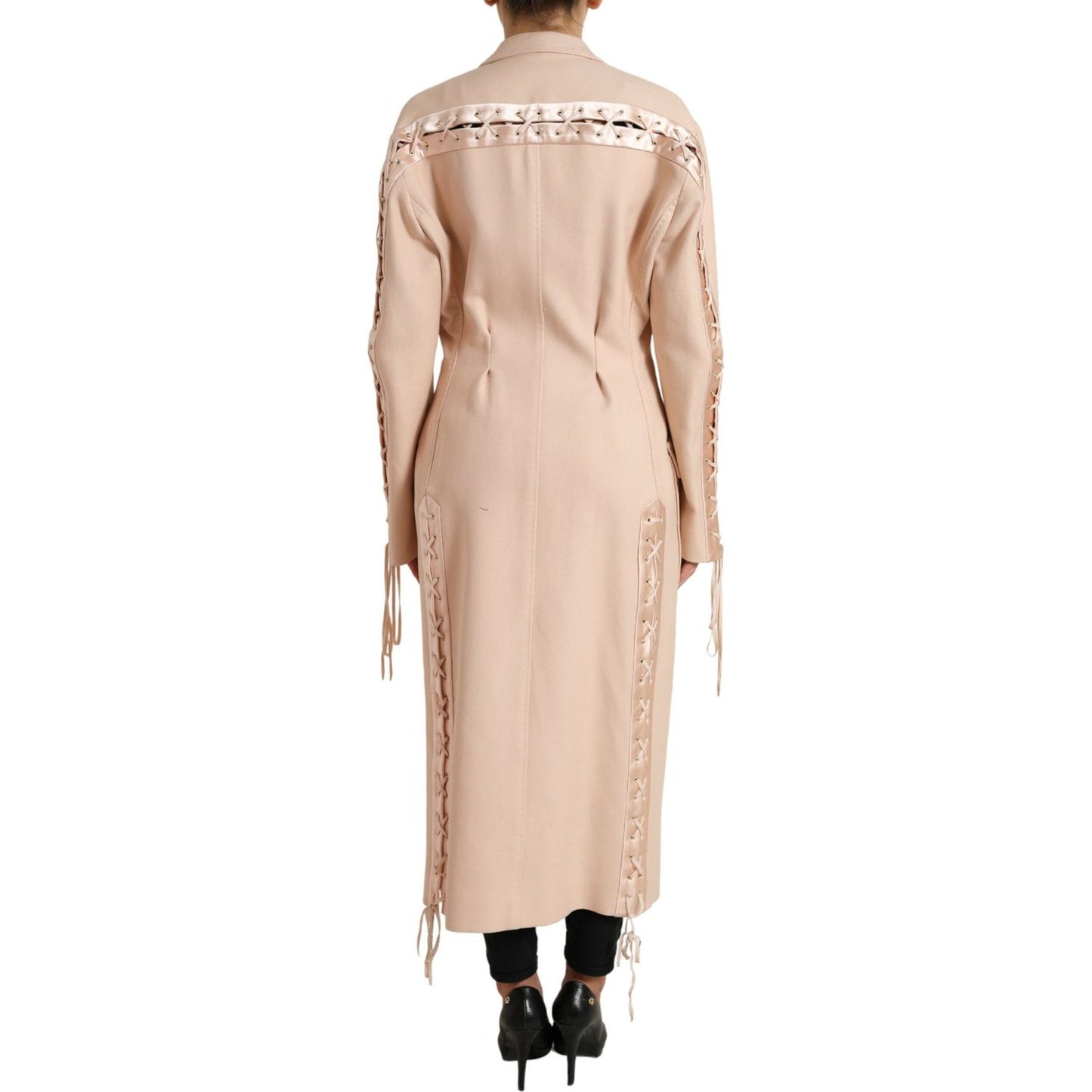 Dolce & Gabbana Beige Cotton Single Breasted Long Coat Jacket