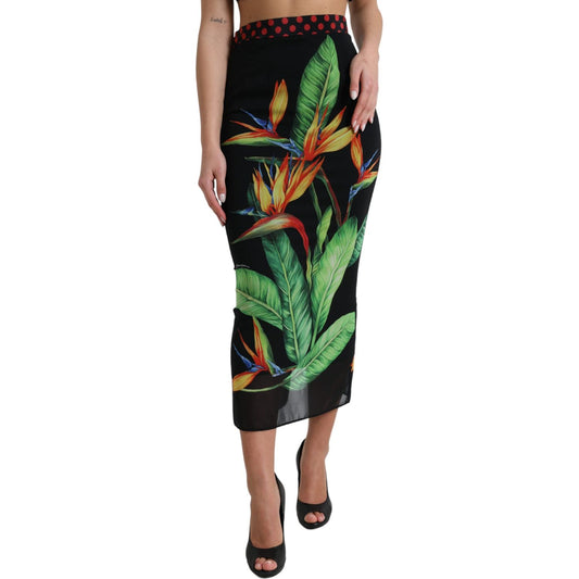Dolce & Gabbana Floral High Waist Silk Midi Skirt Dolce & Gabbana Rosy Brown
