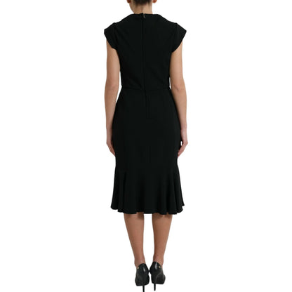 Dolce & Gabbana Black Cady Viscose Sleeveless Dress