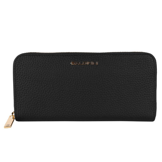 Baldinini Trend Elegant Leather Zip Wallet - Timeless Accessory Baldinini Trend Dark Slate Gray