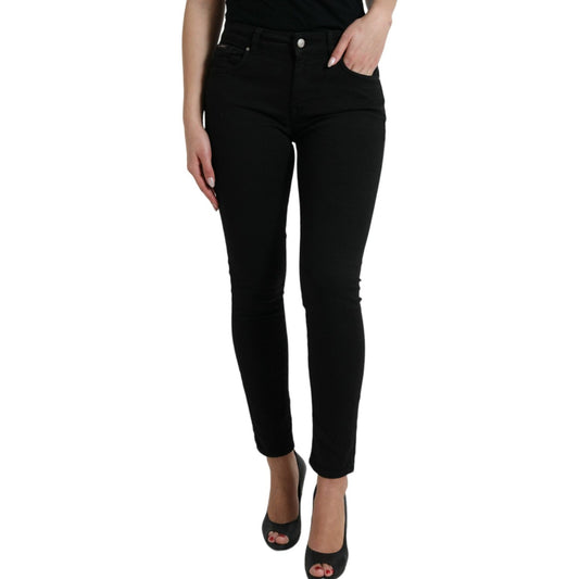 Dolce & Gabbana Elegant Black Mid-Waist Stretch Jeans Dolce & Gabbana Rosy Brown