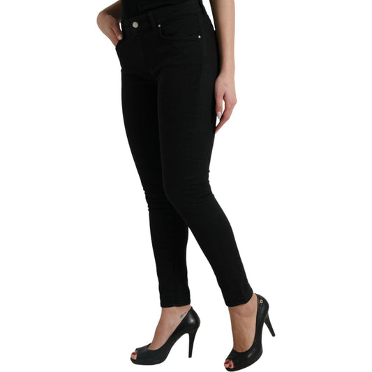 Dolce & Gabbana Elegant Black Mid-Waist Stretch Jeans Dolce & Gabbana Rosy Brown
