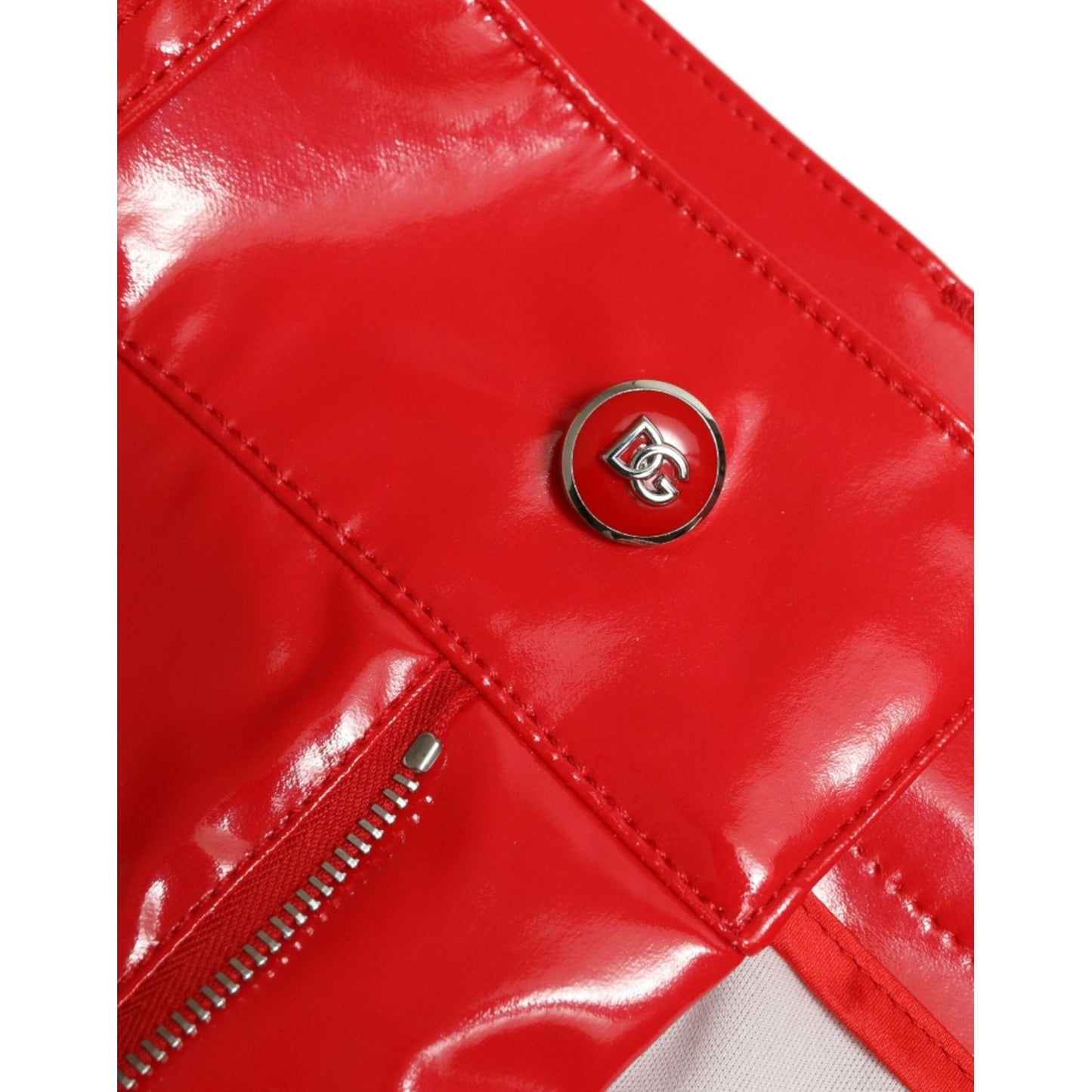Dolce & Gabbana Shiny Red High Waist Skinny Pants