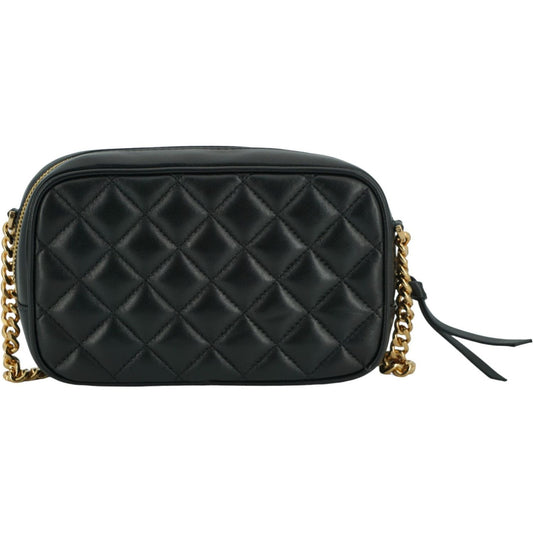 Versace Elegant Small Black Leather Crossbody Bag Versace Dark Slate Gray