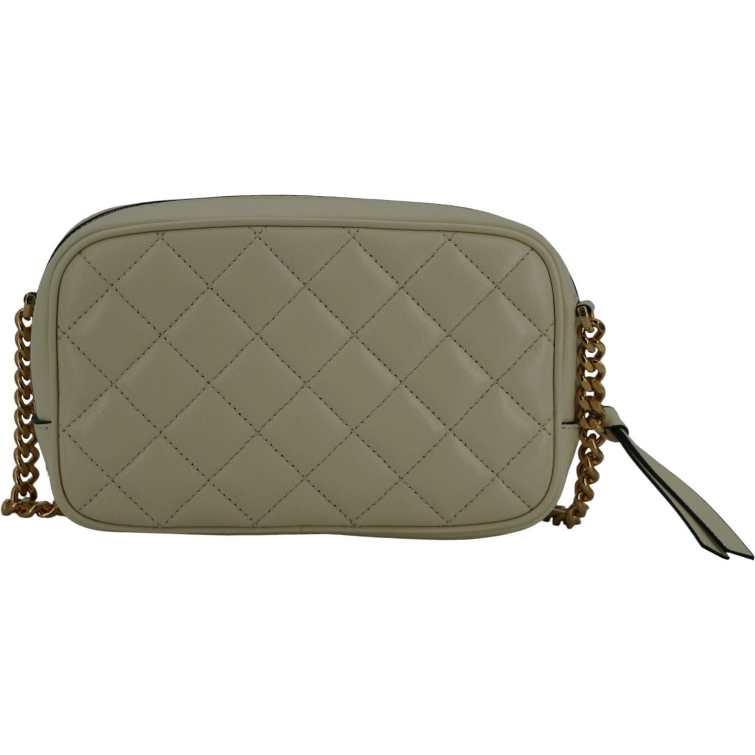 حقيبة كاميرا أنيقة من جلد الضأن باللون الأبيض من فيرساتشي