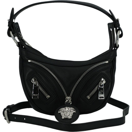 Versace Elegant Black Mini Hobo Shoulder Bag Versace Black