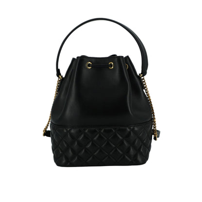 Versace Black Lamb Leather Bucket Shoulder Bag