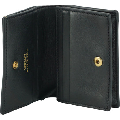 Versace Elegant Compact Leather Wallet in Brown
