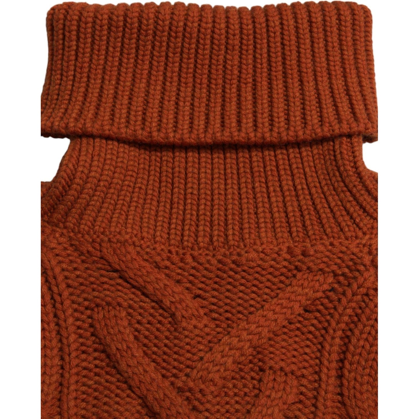 Dolce & Gabbana Brown Wool Knit Turtleneck Pullover Sweater